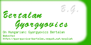 bertalan gyorgyovics business card